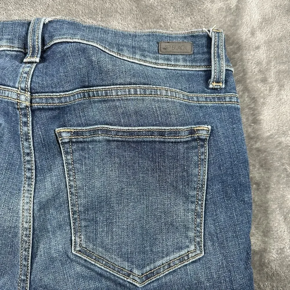 SP Black Label‎ Jeans Women's 29 Blue Mid-rise Skinny Distressed Raw Hem Pants